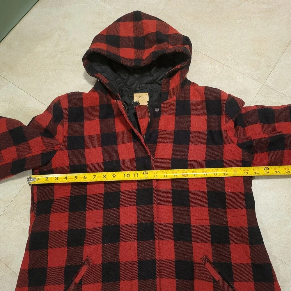 Levis Mens‎ XL Wool Blend Buffalo Quilted Hooded Plaid Jacket Coat VERY RARE
